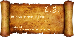 Buchbinder Elek névjegykártya